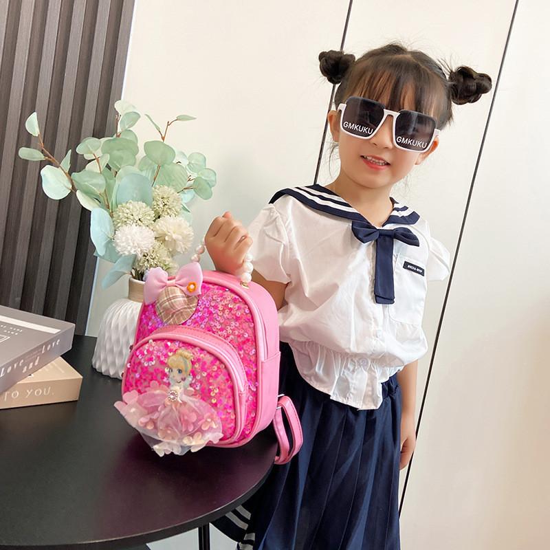 Trendy Modern Cartoon Princess Backpack Breathable Pu School Bag For Kids