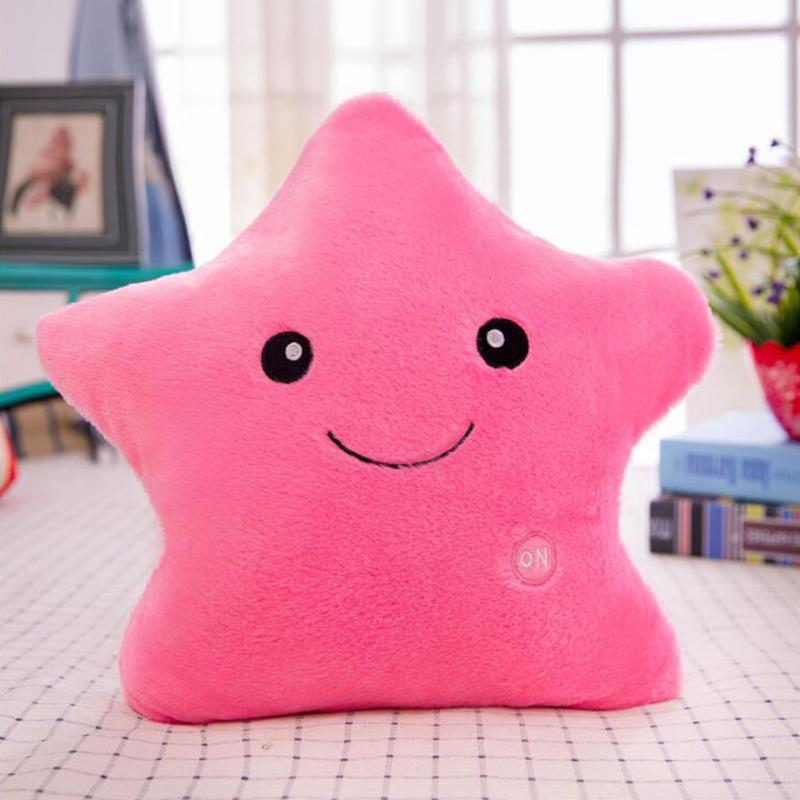 Luminous Pillow Star Cushion Colorful Glowing Pillow Plush Doll Star Heart Bear Paw Led Light Toys For Girl Kids Christmas Gifts