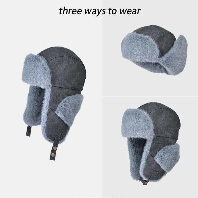 Russian Hat Men Warm Hats Leifeng Hat Ushanka Caps Winter Hats Women Fur Cap Soft Outdoor Windproof Hat with Earflaps