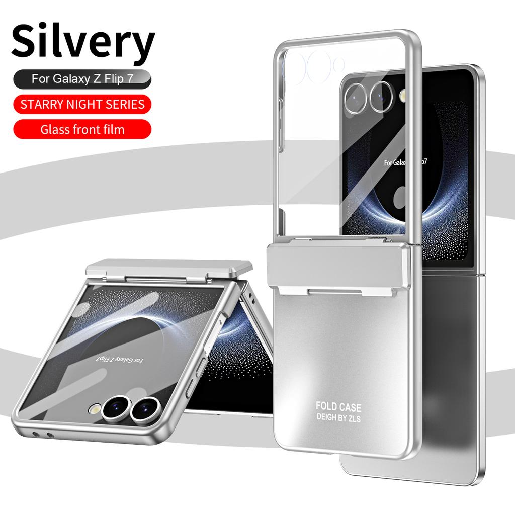 Voor Samsung Galaxy Z Flip 7 Sterrenserie Plating PC Anti-Val Anti-Vingerafdruk Anti-Slip Telefoonhoesje