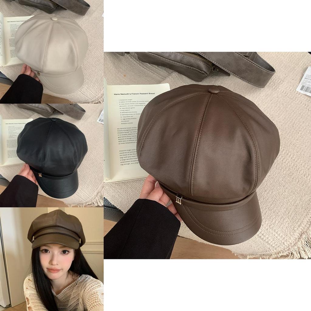 New 2024 Elegant Pu Beret Hat For Women Casual Summer Lightweight Fashion Accessory For Genders All