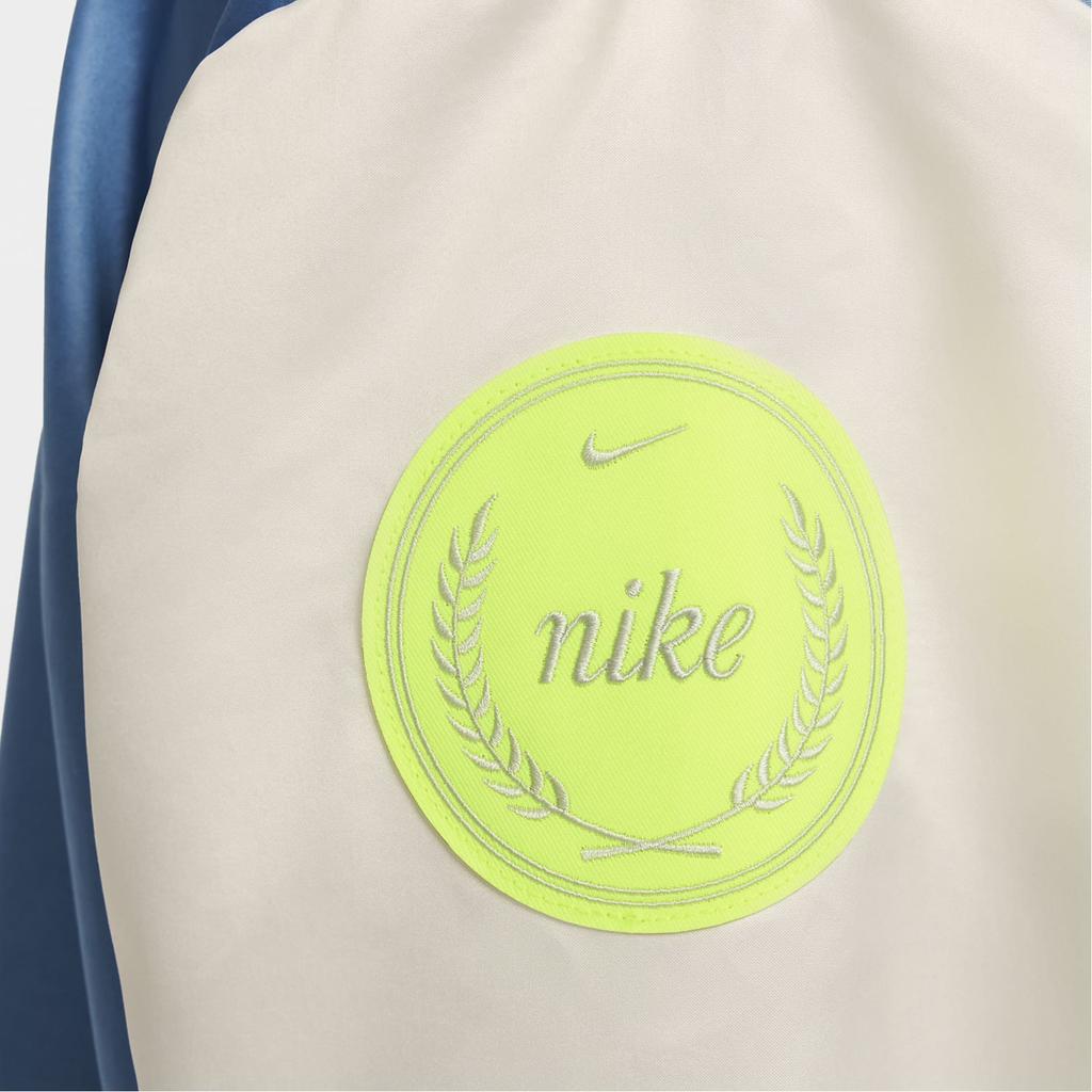 Nike Jacket Loose V-Neck Fashion Soft Comfortable Kids Jackets Blue White FZ5563-429