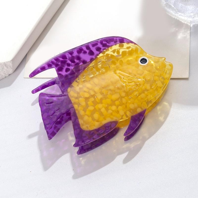 Friendly Acetate Hair Barrettes For Daily Use Clawfish Whale Pattern Not Slip Teeth Styling Essential