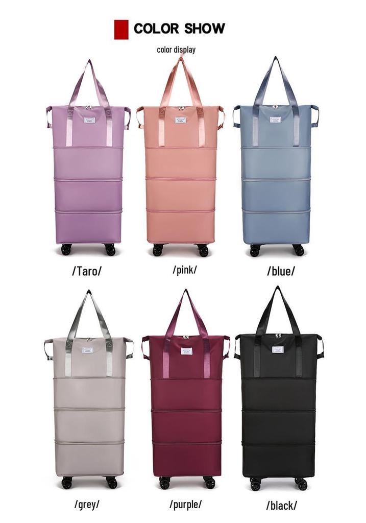Women's Large-Capacity Rolling Backpack: Foldable, Portable Travel Bag with Universal Wheels