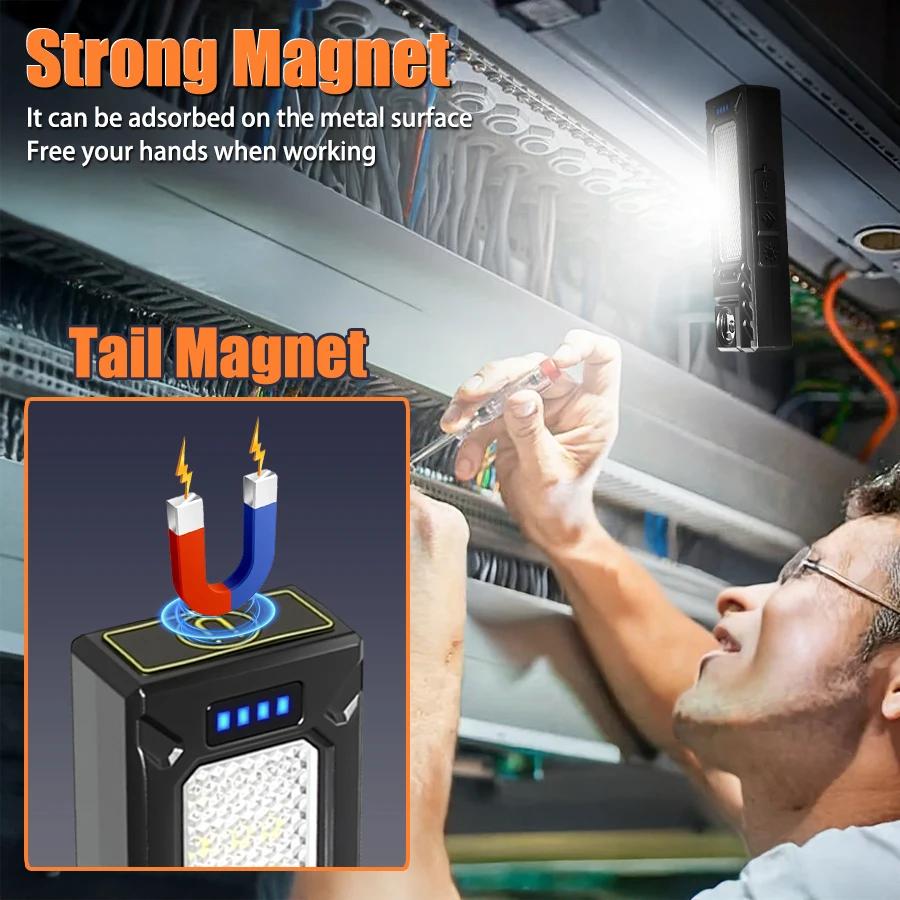 Multi-functional Portable Work Light Rotating Work Light Lighting Magnetic Repair Light USB Charging Repair Light Super Bright