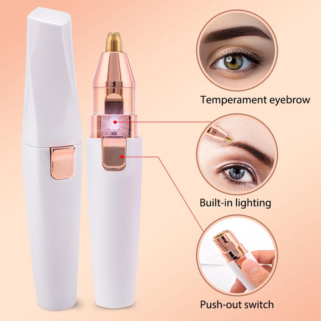 2 in 1 Rechargeable Eyebrow Hair Remover Painless Electric Lip Trimmer Facial Hair Shaver