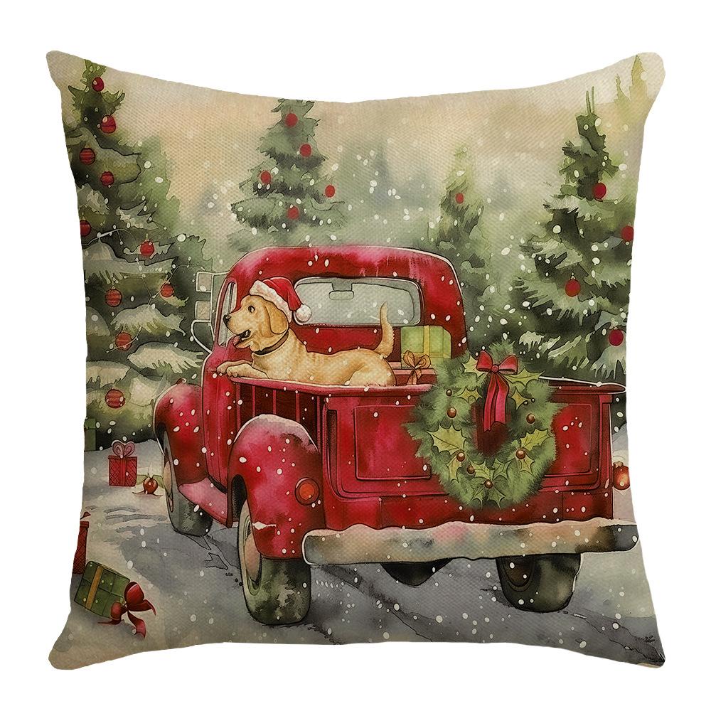 

Red Pillow Case, Linen Print Pillow, Bedroom Bedside Cushion, Sofa Cushion, Festive Atmosphere and Warm Decoration 45 * 45Cm (without core)