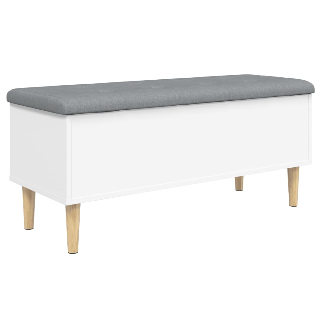 Storage Bench White 102x42x46 Cm Engineered Wood