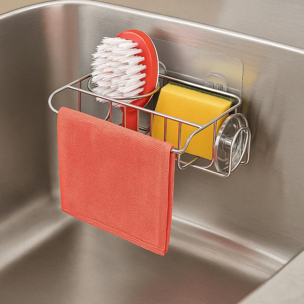 Stainless Steel Sponge Drainer Rack Hollowed Sponge Stand Sink Sponge Holder  Bathroom