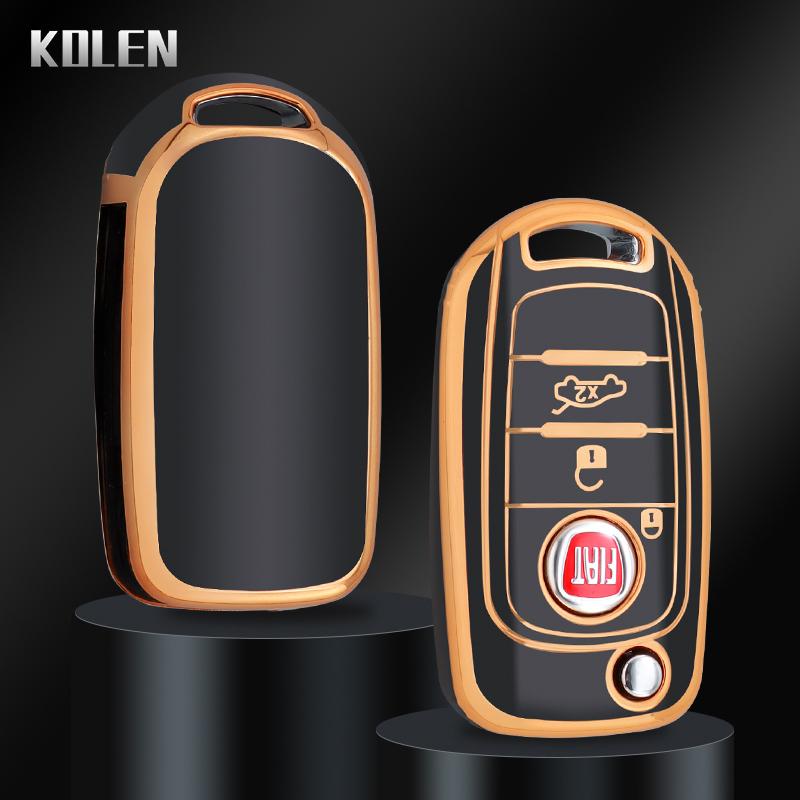 TPU Car Folding Key Case Cover Shell For FIAT Tipo Toro Nuovo Freedom 500X Doblo Argo Grazie Protector Holder Fob Accessories