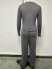 European & American Women's Solid Color Casual Sports Set: Long Sleeve Top & Wide-Leg Pants.