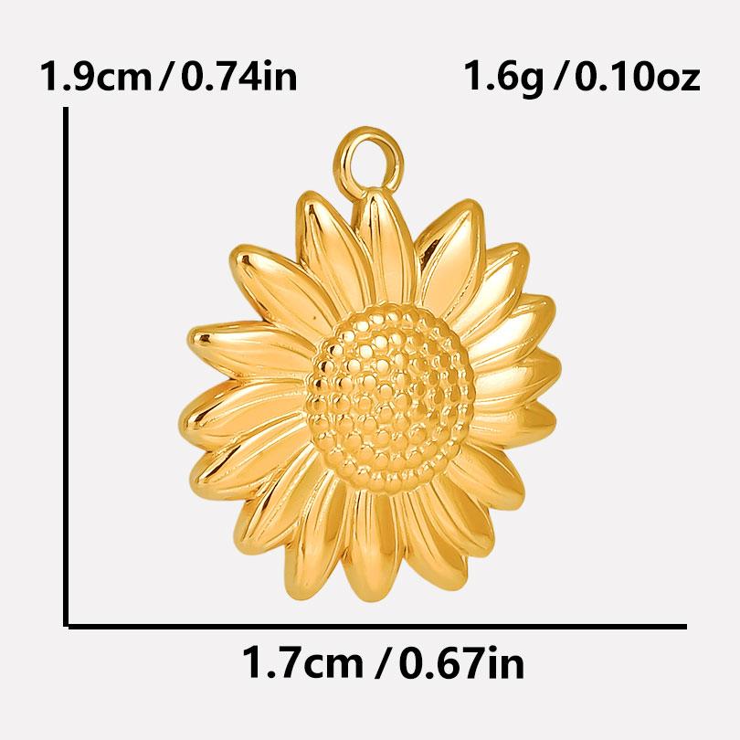 6pcs Real Gold Plated Sun Moon Star Charm Cross Stainless Steel Charms For Jewelry Making Supplies Flower Heart Handmade Pendant