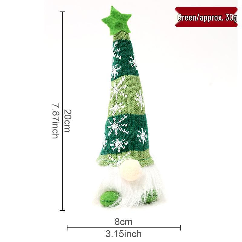 Glowing Faceless Rudolph Gnome with Knitted Hat Christmas Ornament