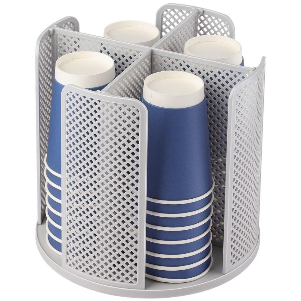 4 Compartments Coffee Cup Dispenser Removable Paper Cup Holder Cup Storage Rack  Countertop Use