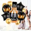 10pcs Whiskey Bottle and Crown Balloon Set for Summer Party Festival Decoration Suitable for Wedding Birthday Graduation Season