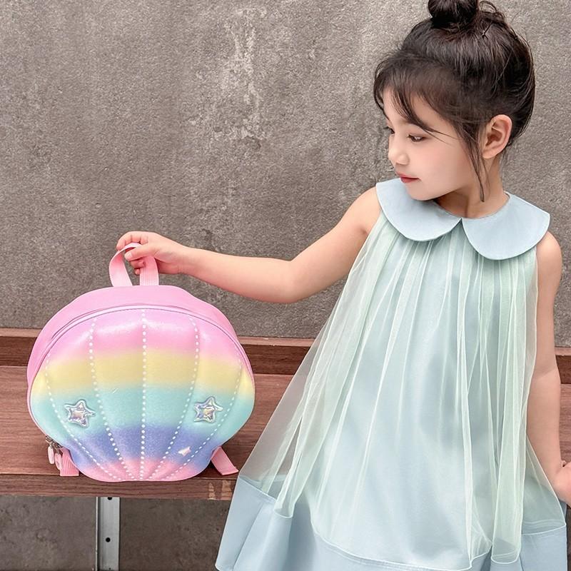 Colorful Shell Shaped Star Decoration Children Hard Shell Backpack School For