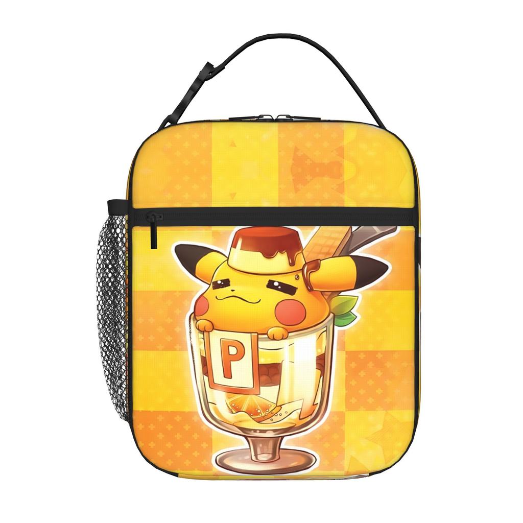 Pokemon Theme Large Capacity Thermal Insulation Lunch BagBento Pack Rice Bag Pikechu Like Food Storage Picnic Bags Tote