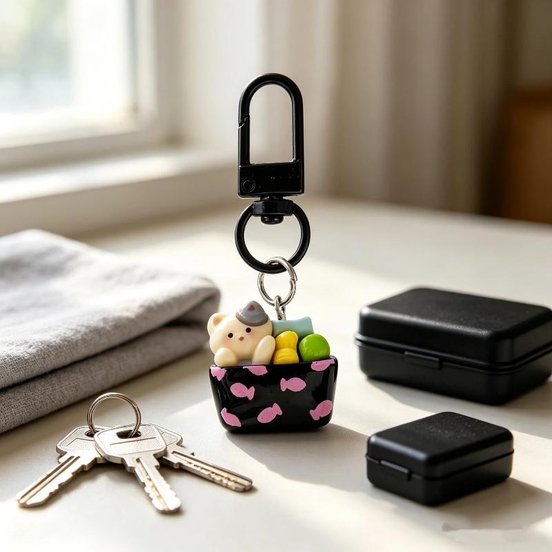Cute Cartoon Animal Keychain For Keys And Accessories Cute Resin Animal Box Keychain Diy Bag Charm Girly Key Ring