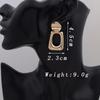 Retro Statement Drop Earrings for Women Hollow Out Square Round Dangle Earrings European Geometry Party Jewelry