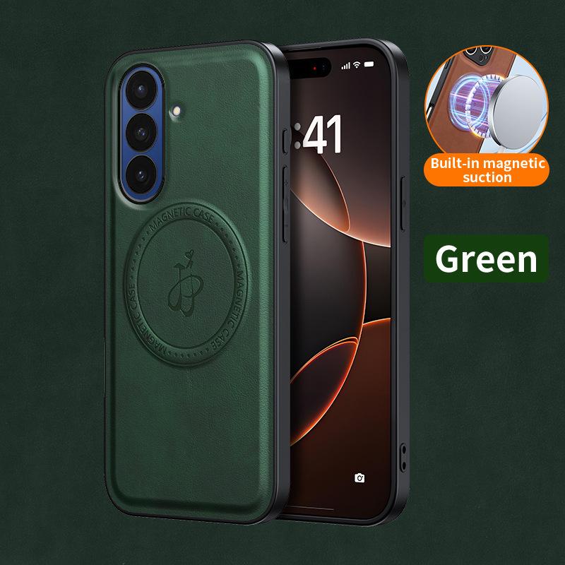 Samsung Z Fold7 Magnetic Leather Case: Anti-Drop, Invisible Stand