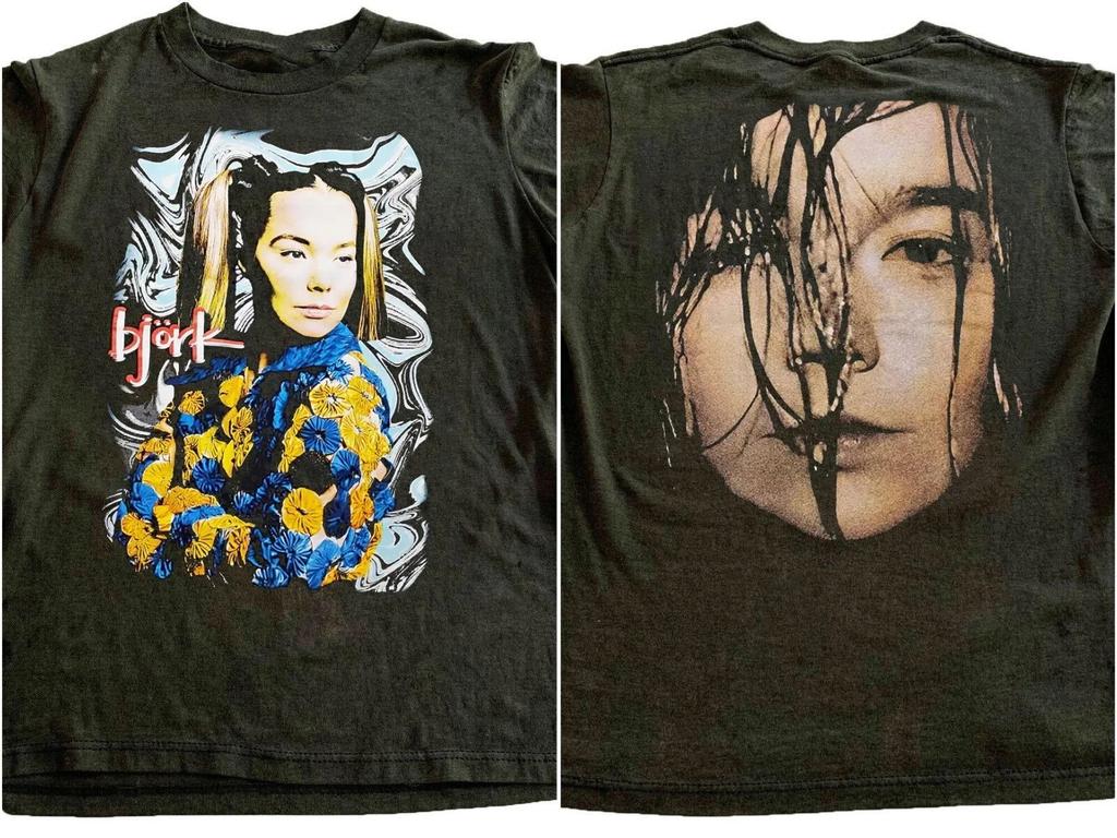 Bjork Debut Post 2-seitig Seltenes Design Schwarzes Kurzarm-T-Shirt