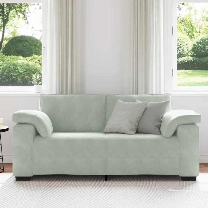 VidaXL Canapé causeuse gris clair 140 cm velours, canapé deux places, divan, siège de salon, canapé, canapé rembourré, 4105267