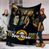 Custom Name Guns N Roses Theme Printed Blanket - Perfect for Couch, Bed, Travel & Outdoor Use | Machine Washable, Cozy & Durable.