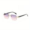 1 Set of Trendy New Boutique Fashion Glasses Women's Frameless Temperament Glasses Face Enhancing Small Fashionable