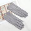 Women's Winter Suede Touchscreen Gloves - Velvet Lined, Warm, Cold-Proof, Korean Style, for Cycling & Driving