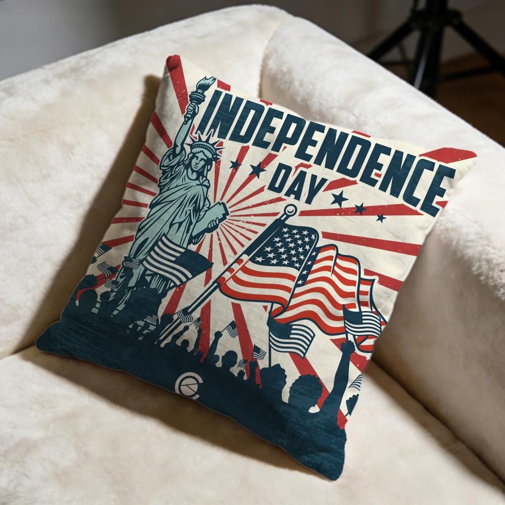 Independence Day Cushion Cover Soft Decorative Pillow Case Suitable for Bedroom Sofa Car Travel Use