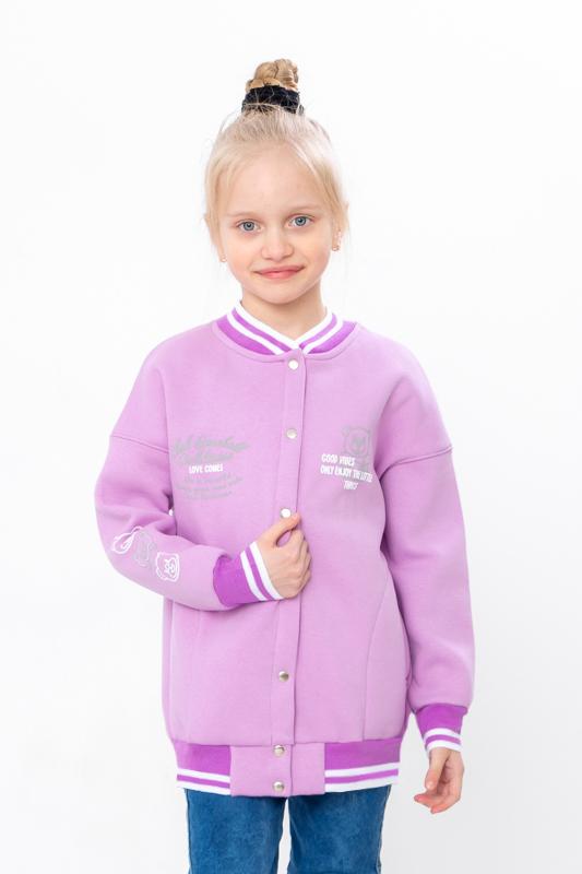 Bomber Jacket – Girls' Warm Snap-Up Jacket with Printed Text, Winter, 6404-025-33-5 HC
