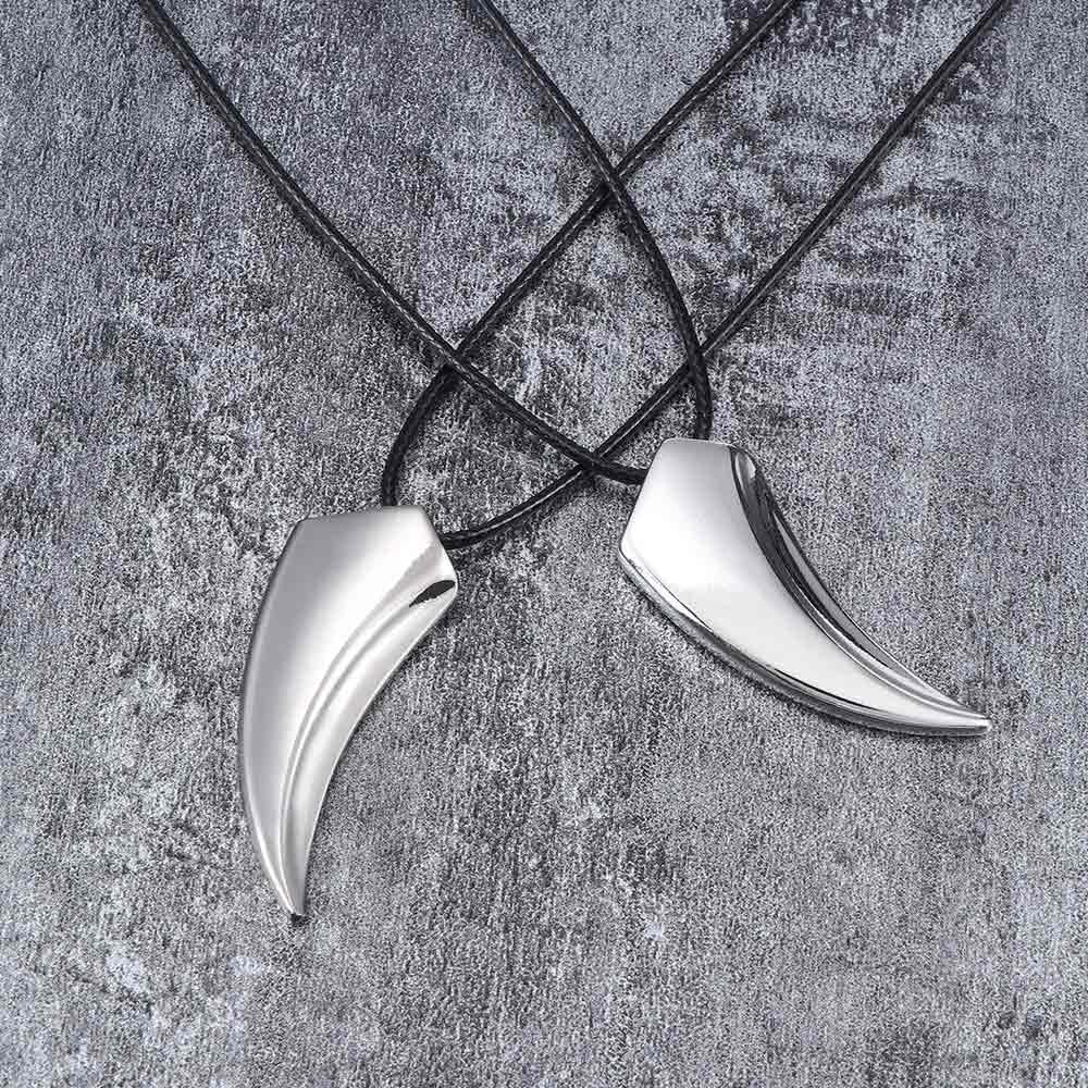 Lover's Brave Mens Zinc Zinc Alloy Pendant Men's Fashion Steel New Tooth Wolf Necklace Jewelry