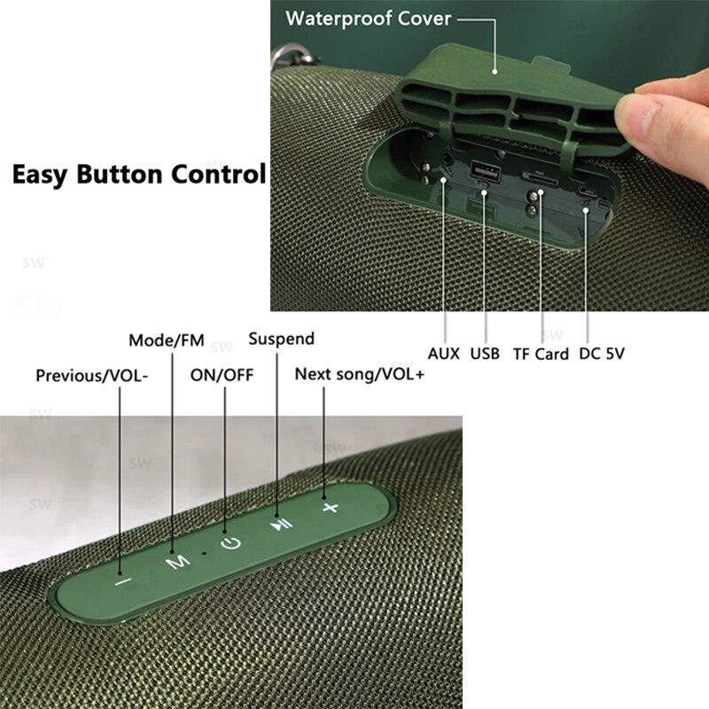 50W High Power Bluetooth Speaker Waterproof Portable Column For PC Computer Speakers Subwoofer Boom Box Music Center FM TF