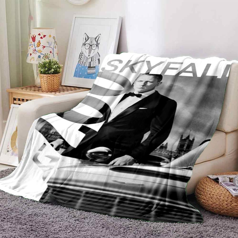 007 James Bond Theme Printed Blanket - Perfect for Couch, Bed, Travel & Outdoor Use | Machine Washable, Cozy & Durable.