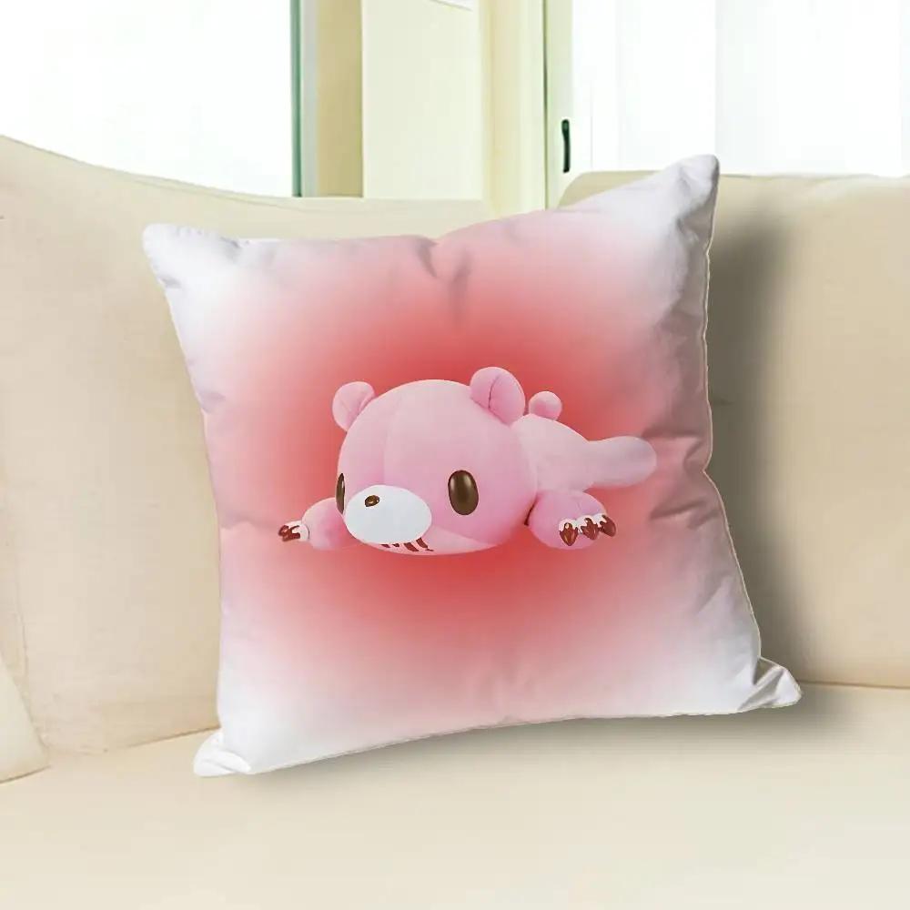 Kawaii G-Gloomys Pink Bear Pillow Cases for Bedroom Living Room Sofa Home Decor Polyester Cushion Cover with Zipper