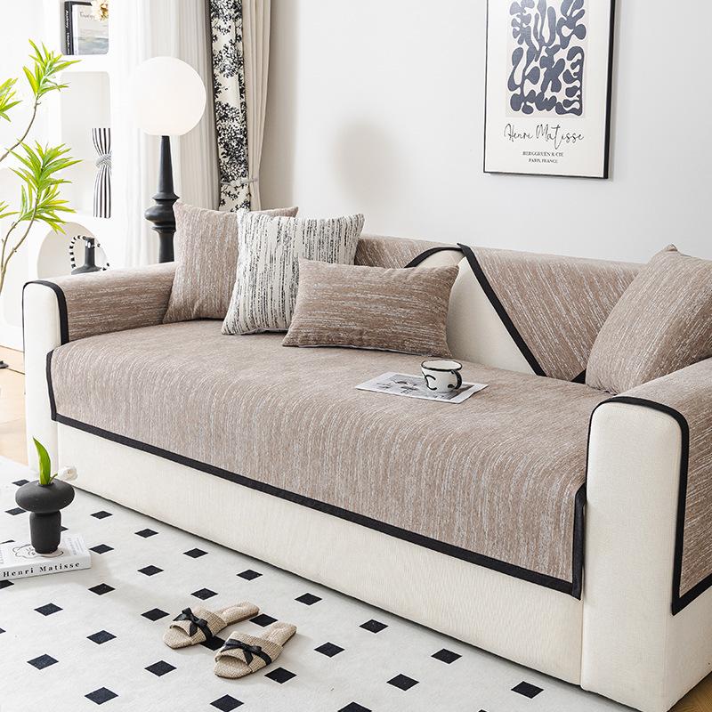 Chenille Sofa Cushion Non-Slip Anti-Scratching Four Seasons Universal Living Room Sofa Cover Cloth Backrest Towel Sofa Cover