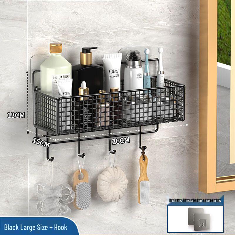 LIEI Punch-Free Suction Cup Bathroom Storage Shelf