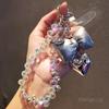 Small fragrance bow tie, love mobile phone hanging chain, ins mobile phone case, pendant, beaded chain, short fashion women's wrist ornament