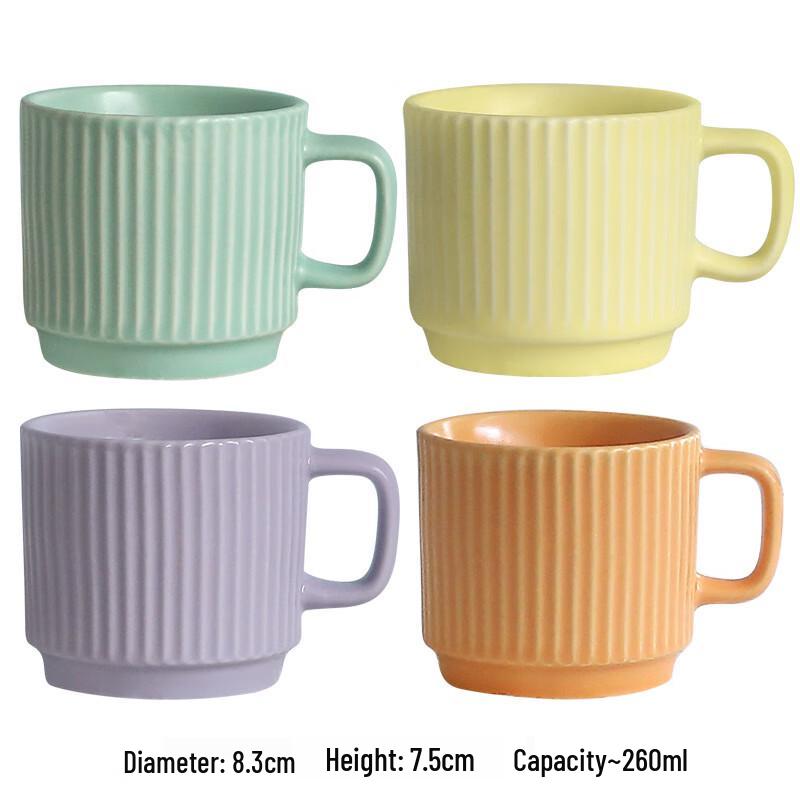 SW Macaron Striped Ceramic Coffee Mug