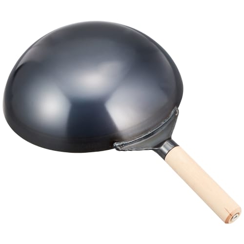 Endo Shoji TKG Wok, Beijing Style, 33cm, Wooden Handle, One-Handed, Size: 330 x Depth: 106mm, Weight: 1300g, Material: Iron, A staple in Chinese cuis