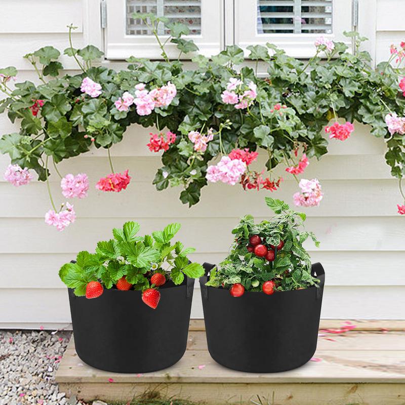 7 bucăți saci de plante pentru plantarea ghivece din țesătură îngroșată cu mânere, saci de grădinărit pentru fructe, legume și flori.