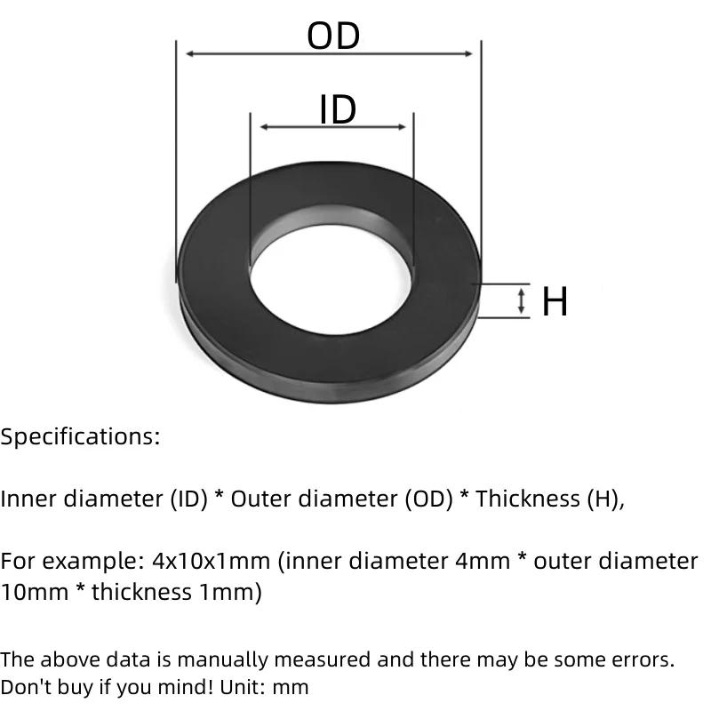 2-42mm Black Rubber Flat Washer / EPDM NBR Seal Gasket - Anti-Oil Waterproof O-Ring for Faucet Pipe & Water Hose