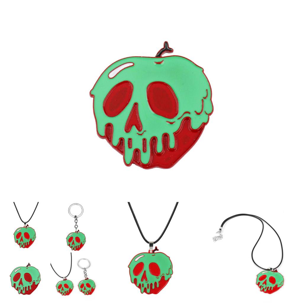 Halloween Horror Apple Pendant Necklace With Alloy Material For Costume Wear And Gift