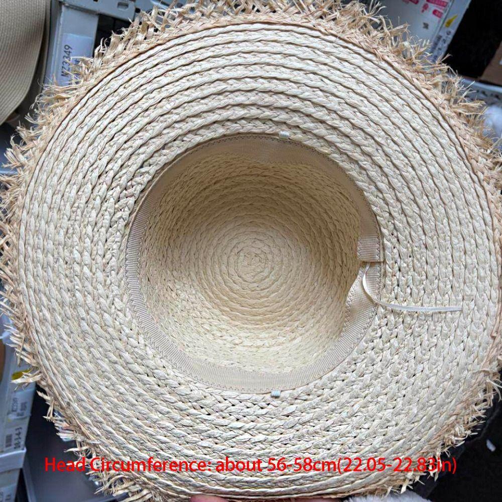 Sweet Tassel Edge Lace Flower Straw Hat Wide Brim Visor Women's Sun Hats French Style Boho UV Protection Cap Outdoor
