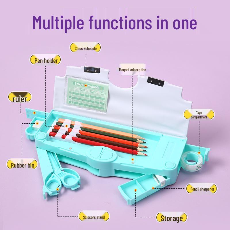 Creative Cartoon Multifunctional Pencil Case for Primary School Students - Large Capacity and High Appeal