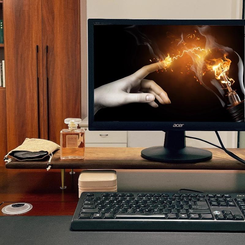 Wooden Monitor Stand Modern Elevated Desktop Storage Pad Multifunctional Luxury Side Table Bedroom Computer Tables Furniture