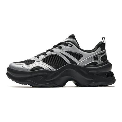 Comfortable Versatile Durable Lightweight Low-Top Dad Shoes Women Sneaker Black Silver 922528821-4