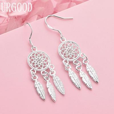 925 Sterlingsilber Mode Blatt Ohrringe Hochzeitsschmuck