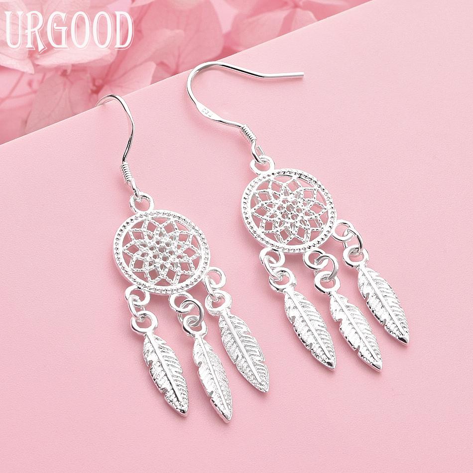 

Модные серьги-листья из стерлингового серебра 925 пробы, свадебные украшения 5.6*2cm