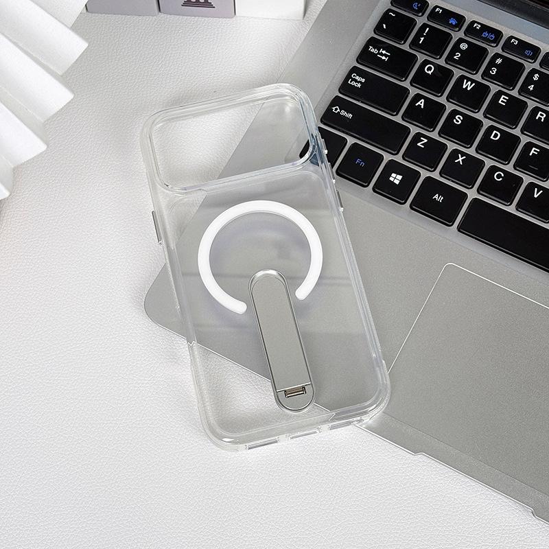 iphone17promax mobile phone case source factory transparent one-word bracket suitable for Apple 18 mobile phone case wholesale iPhone17